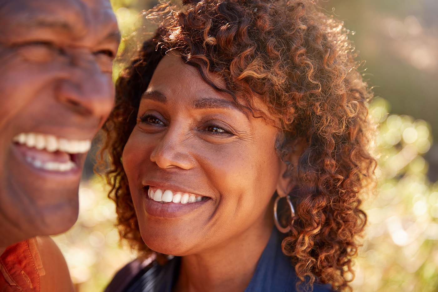 loving senior couple enjoying a hike